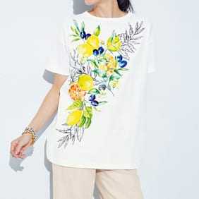 ボタニカル柄 ビッグTシャツ